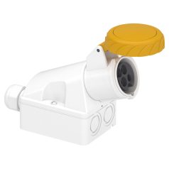   MUREVA PK (Pratika) Falra szerelhető aljzat hátlappal, 2P+F, 4h, 16A, 130V, IP67, csavaros 83151