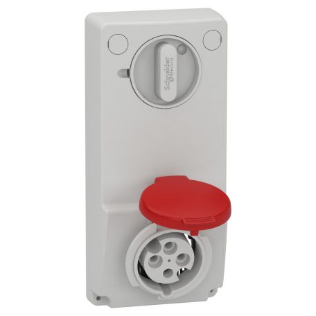 MUREVA PK (Unika) Panelre szerelhető, reteszelhető aljzat, 3P+F, 6h, 16A, 415V, IP44, védelem nélkül 82035