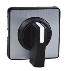   működtető fej 45 x 45 mm - fémszínű - fekete kar -üres:gravírozáshoz előkészítve KBE1H