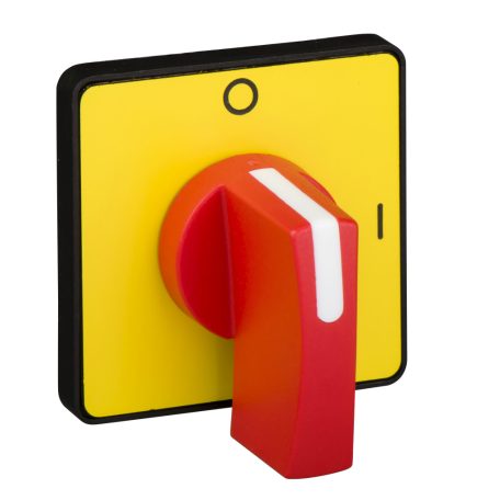 működtető fej 45 x 45 mm - sárga color - piros kar - O-I KCG3H