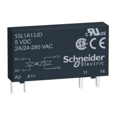   SSL sorkapocs szilárdtestrelé, nullfeszültségű kapcsolás, 1NO, 24...280VAC, 2A, 24VDC SSL1A12BD