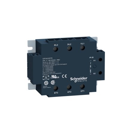 SSP szilárdtestrelé, panelre szerelhető, 3f, nullfeszültségű kapcsolás, 3NO, 48-530VAC, 50A, 230VAC SSP3A250P7