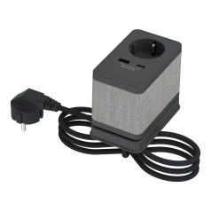   UNICA SYSTEM+ Asztali csatlakozó, 2P+F / USB A+C, antracit-szürke INS44051