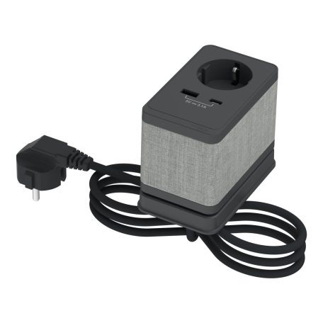 UNICA SYSTEM+ Asztali csatlakozó, 2P+F / USB A+C, antracit-szürke INS44051