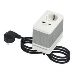   UNICA SYSTEM+ Asztali csatlakozó, 2P+F / USB A+C, fehér-szürke INS44050