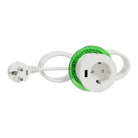 UNICA SYSTEM+ Bútorba süllyeszthető 2P+F / USB A, fehér INS44004