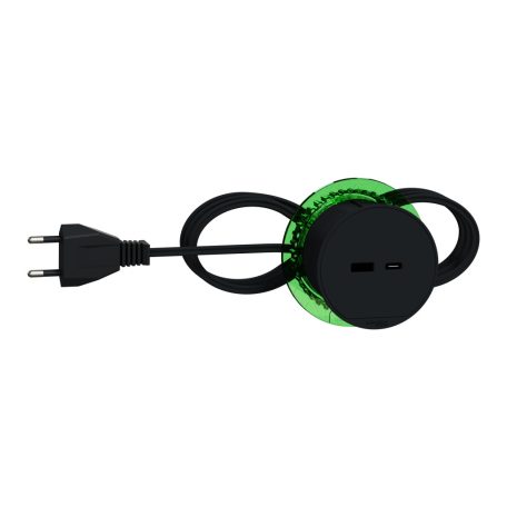 UNICA SYSTEM+ Bútorba süllyeszthető USB A+C töltő, antracit INS44009