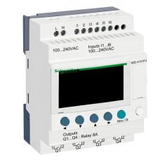   Zelio Logic programozható relé, kompakt, LCD kijelző, 6 DI, 4 DO relés, 230 VAC SR2A101FU