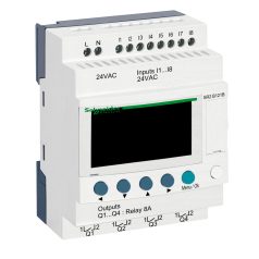   Zelio Logic programozható relé, kompakt, LCD kijelző, 8 DI, 4 DO relés, belső órával, 24 VAC SR2B121B
