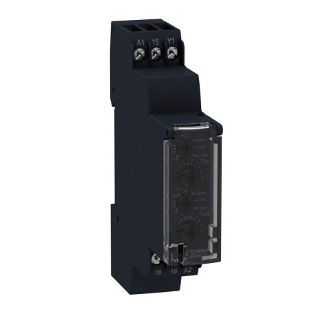 Zelio Time aszimmetrikus villogó időrelé, L-Li funkció, 1SSR, 700mA, 24-240 VAC/DC RE17LLBM