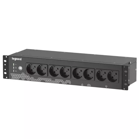 LEGRAND KEOR PDU 19" szünetmentes elosztósor 800 VA 480 W BEM: C14 aljzat + C13-SCH kábel KIM: 8xSchuko USB-B kommunikációs port - fekete