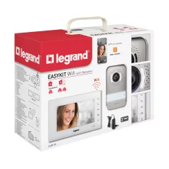   Legrand 2 vezetékes EASYKIT Wi-Fi videó kaputelefon szett: egylakásos, bővíthető, színes videó (7''), adapterrel, fehér