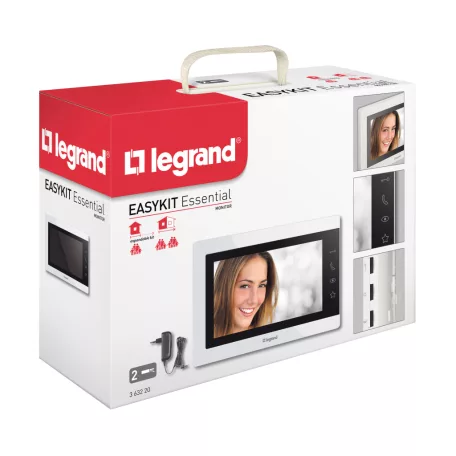 Legrand 2 vezetékes EASYKIT Essential kaputelefon kiegészítő: videó beltéri egység: 7''-os, színes kijelző, adapterrel, fehér