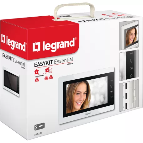 Legrand 2 vezetékes EASYKIT Essential kaputelefon kiegészítő: videó beltéri egység: 7''-os, színes kijelző, tápegység nélkül, fehér
