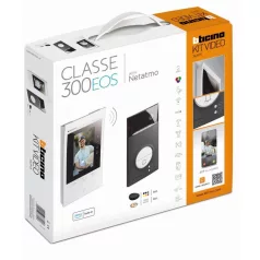   Bticino 2 vezetékes PROFESSIONAL videó kaputelefon, bővíthető 1 lakásos szett, Classe 300EOS fekete beltérivel, Linea 3000 kaputáblával, WiFi-vel, proximity beléptetéssel