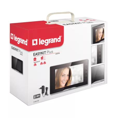 Legrand 2 vezetékes EASYKIT Plus kaputelefon kiegészítő: videó beltéri egység: 7''-os, színes kijelző, adapterrel, tükörhatású