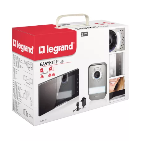 Legrand 2 vezetékes EASYKIT Plus videó kaputelefon szett: színes videó (7''), bővíthető 1 lakásos, adapterrel, tükörhatású