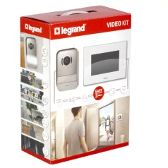   Legrand 2 vezetékes színes videó kaputelefon szett, 1 v. 2 lakásos, 7"-os FEHÉR beltéri egységgel