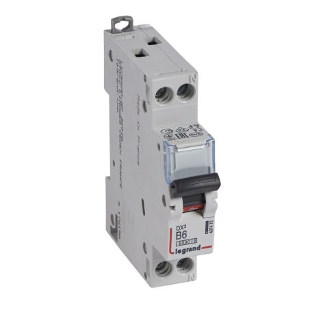 DX3 kismegszakító 1P+N B6 6000A/10kA