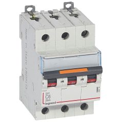 DX3 kismegszakító 25kA 3P 400V~ C6