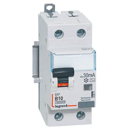 DX3 1P+N kombinált áram-védőkapcsoló B10 10000A / 10kA 30MA AC típus