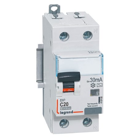 DX3 1P+N kombinált áram-védőkapcsoló C20 10000A / 10kA 30MA AC típus