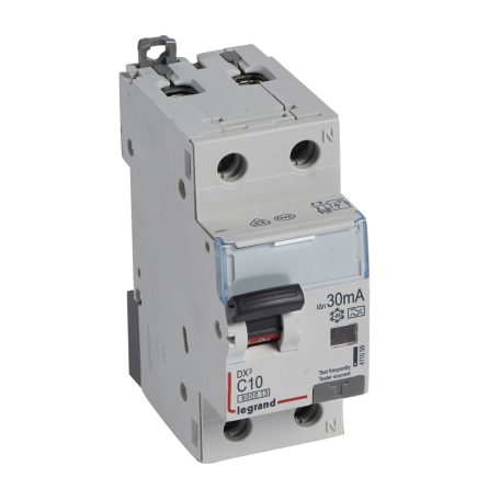 DX3 1P+N kombinált áram-védőkapcsoló C10 6000A / 10kA 30mA A típus
