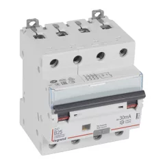  DX3 4P kombinált áram-védőkapcsoló  B25 6000A / 10kA 30mA A típus