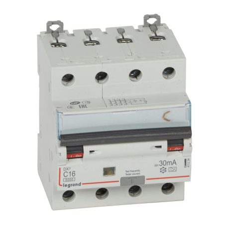 DX3 4P kombinált áram-védőkapcsoló  C16 6000A / 10kA 30mA A típus