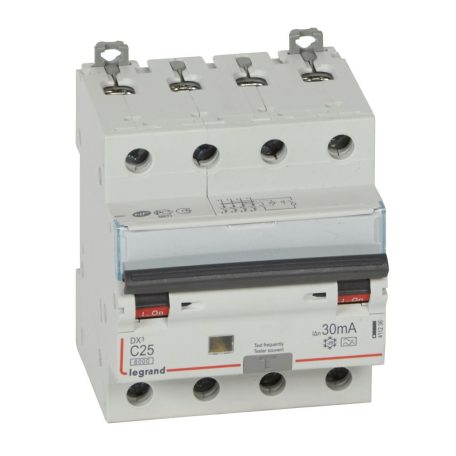 DX3 4P kombinált áram-védőkapcsoló  C25 6000A / 10kA 30mA A típus