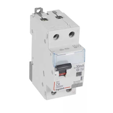 DX3 1P+N kombinált áram-védőkapcsoló C6 10000A / 10kA 30MA A típus