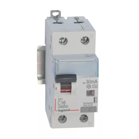 DX3 1P+N kombinált áram-védőkapcsoló C16 10000A / 10kA 30MA A típus