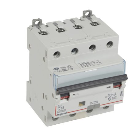 DX3 4P kombinált áram-védőkapcsoló  C13 6000A / 10kA 30mA
