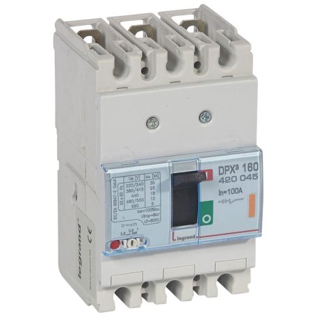 DPX3 160 100A 3P termikus mágneses 25kA kompakt megszakító