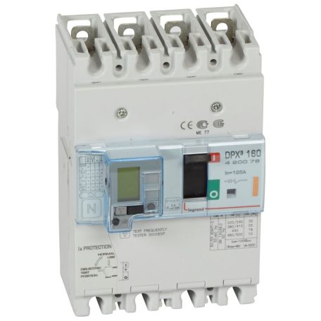 DPX3 160 125A 4P+ÁVK termikus mágneses 25kA kombinált ávk