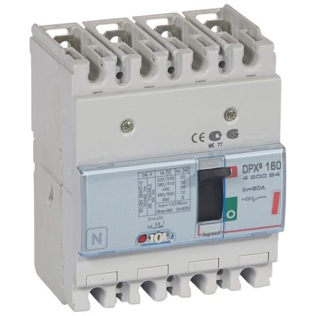 DPX3 160 80A 4P termikus mágneses 36kA kompakt megszakító