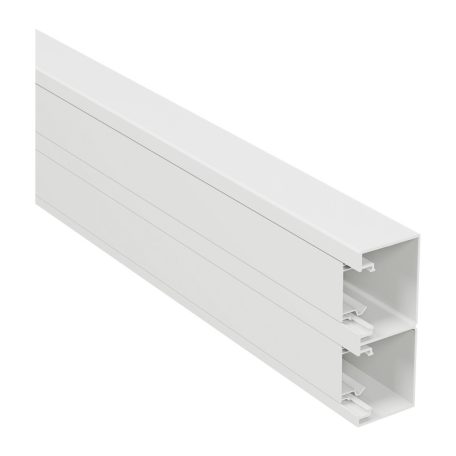 DLP-S kábelcsatorna 130x50 mm, merev fedéllel, bepattintható 45-ös szerelvényhez, fehér