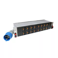   LEGRAND intelligens elosztósor(iPDU) 19"/2U mérős és kapcsolós KIM: 16xC13 reteszelhető TÁP:  ipari 2P+F 32A 7,4 kW LCS3
