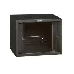   LEGRAND fali rack szekrény 19'' 9U MAG: 494 SZÉL: 600 MÉLY: 450 antracit egyrészes üvegajtós készre szerelt MAX: 27 kg Linkeo