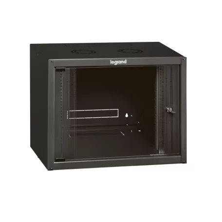 LEGRAND fali rack szekrény 19'' 12U MAG: 626 SZÉL: 600 MÉLY: 450 antracit egyrészes üvegajtós készre szerelt MAX: 36 kg Linkeo