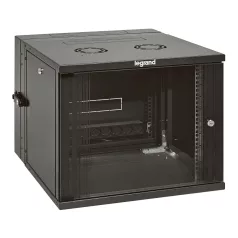   LEGRAND fali rack szekrény 19'' 12U MAG: 626 SZÉL: 600 MÉLY: 610 antracit kétrészes üvegajtós készre szerelt MAX: 36 kg Linkeo