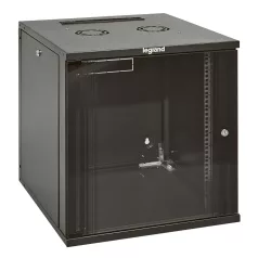   LEGRAND fali rack szekrény 19'' 15U MAG: 758 SZÉL: 600 MÉLY: 600 antracit egyrészes üvegajtós lapraszerelt levehető oldallapos MAX: 45 kg Linkeo