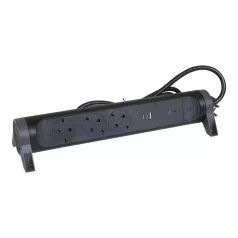   Elosztósor Premium 3x2P+F, túlfeszültség-védelemmel, USB-A + USB-C, 1,5 m vezetékkel, fekete