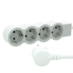 Elosztósor Standard 4x2P+F, 3 m vezetékkel, fehér-szürke