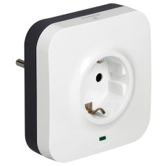   2P+F csatlakozóaljzat + 2xRJ45 (IN/OUT) aljzat túlfeszültség-levezetővel