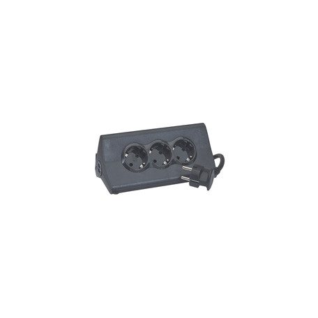 Multimédiás asztali elosztósor tablet tartóval 3 x 2P+F + 2 USB-A, fekete