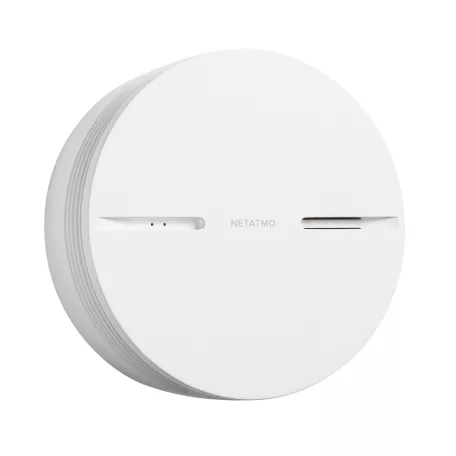 Netatmo okos füstérzékelő és riasztó egység; falra szerelhető; 85 dB hangerejű riasztásra képes; 44x o115 mm; fehér színű; elemes (nem cserélhető); közvetlen Wi-fi  csatlakozás Legrand