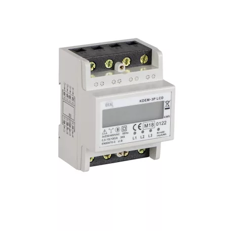 Kanlux KDEM-3P LCD fogyasztásmérő villamosenergia fogyasztásmérő 19344