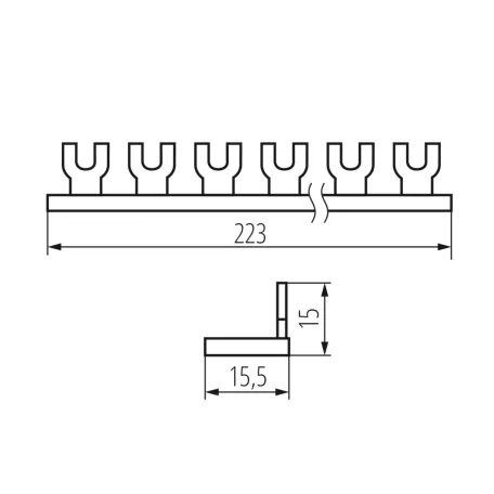 Kanlux KBBU-1x12 fésűs sín 24210