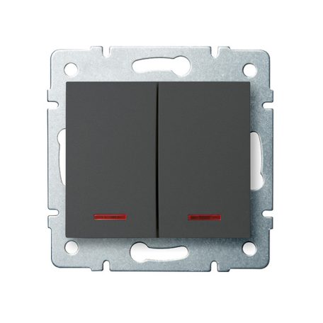 Kanlux LOGI 02-1023-141 gr Jelzőf. dupla ny.kapcsoló 25248